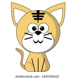 CUTE BROWN CAT CARTOON VECTOR 