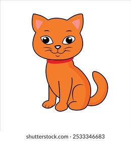 A Cute Brown Cat Design With Illustration