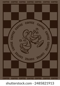 lindo cartel de pared de café marrón 