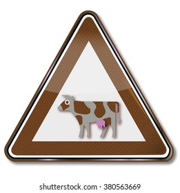 Cute brown cow and agriculture