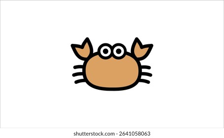 cute brown crab vector design isolated on white background