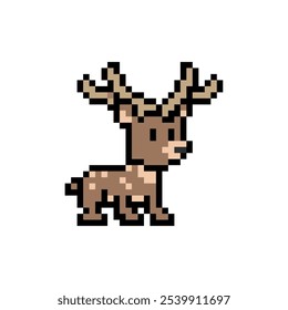 arte de pixel de veado marrom bonito