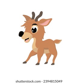 Cute Brown Deer Vector Illustration