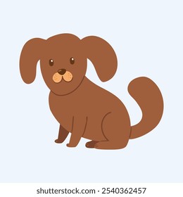 cute brown dog in flat vector design