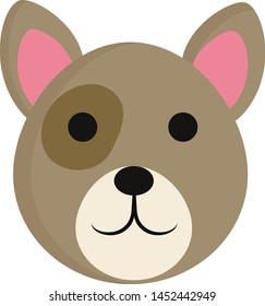 A cute brown dog with long tail, vector, color drawing or illustration.