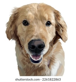 cute brown dog with open mouth, teeth and tongue visible