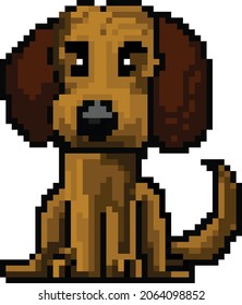 Cute Brown Dog Pixel Art 