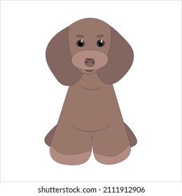 cute brown dog. dog sits. vector illustration