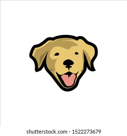 Cute Brown Dog's Head Logo Minimalist