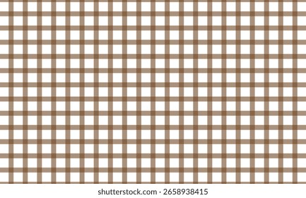 Fondo de textura de tela de cuadros de guinga marrón lindo. Fondo de patrón transparente de tela escocesa.