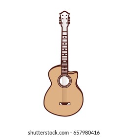 cute brown guitar cartoon