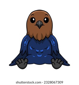 Cute brown headed cowbird cartoon