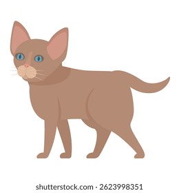Cute brown kitten walking with curiosity, perfect for children's books or pet related designs