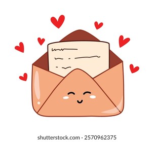 Cute Brown Letter With Smiling Face
