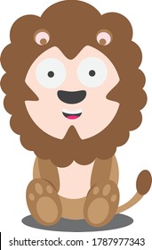 
a cute brown lion is sitting and smiling sweetly