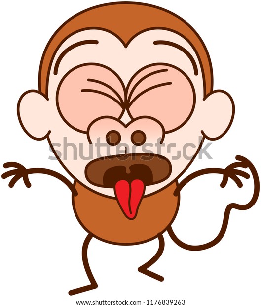 Cute Brown Monkey Minimalist Style Big Stock Vector (royalty Free 