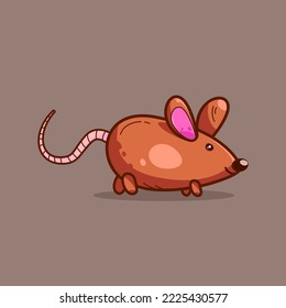 Cute brown mouse cartoon illustration