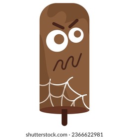 CUTE BROWN POPSICLE SPIDER WEB ANGRY KAWAII FOR HALLOWEEN