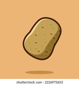 Cute brauner Kartoffelkartoon Vektorsymbol mit flatter Illustration