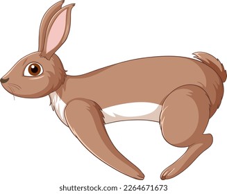 Cute brown rabbit cartoon character illustration