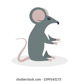 Cute Brown Rat Vector Illustration