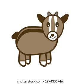 Cute brown sheep in cartoon vector illustration art design