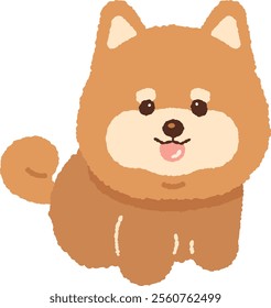 cute brown shiba inu shibainu dog puppy character