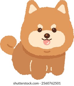 cute brown shiba inu shibainu dog puppy character