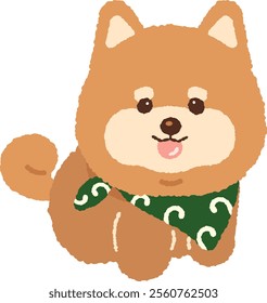 cute brown shiba inu shibainu dog puppy character