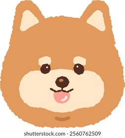 cute brown shiba inu shibainu dog puppy character