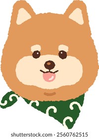 cute brown shiba inu shibainu dog puppy character