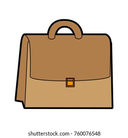 cute brown suitcase cartoon