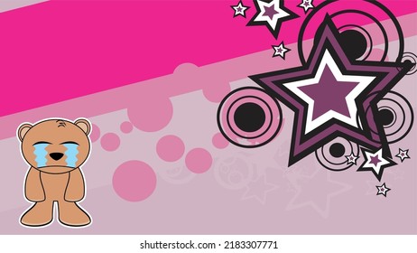 cute brown teddy bear character cartoon background in vector format