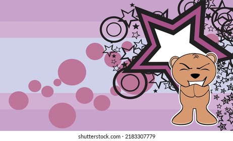 fondo de la caricatura del personaje del oso de peluche marrón lindo en formato vector