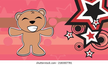 cute brown teddy bear character cartoon background in vector format