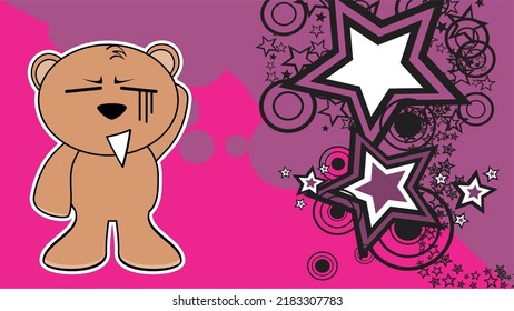 fondo de la caricatura del personaje del oso de peluche marrón lindo en formato vector