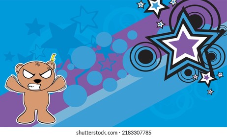 fondo de la caricatura del personaje del oso de peluche marrón lindo en formato vector