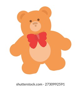 Linda ilustración de oso de peluche marrón