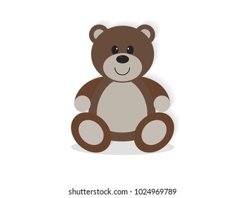 cute brown teddy bear isolated on white background,vector illustration eps10.