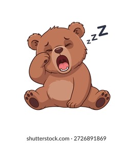 Lindo oso de peluche marrón durmiendo pacíficamente con zzz