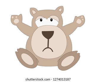cute brown teddy bear vector