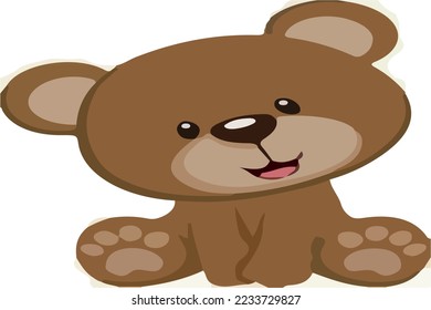 vector de oso de peluche marrón lindo 