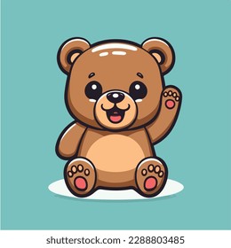 cute brown teddy Cartoon art