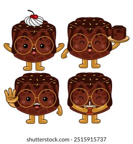 cute brownie mascot character vector illustration