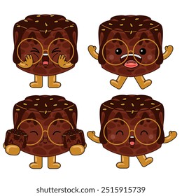 cute brownie mascot character vector illustration