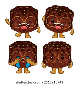 cute brownie mascot character vector illustration