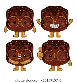 cute brownie mascot character vector illustration