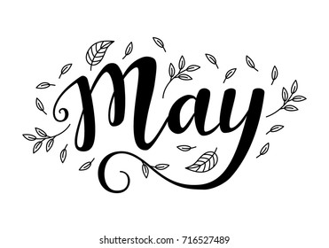 Cute brush calligraphy of month of the year