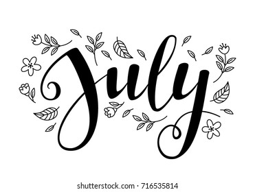 Cute brush calligraphy of month of the year