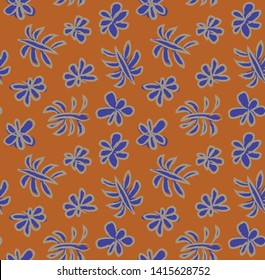 Cute Brush Stroke Seamless Floral Print